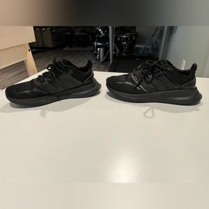 Adidas, black sneakers, size 4, $20